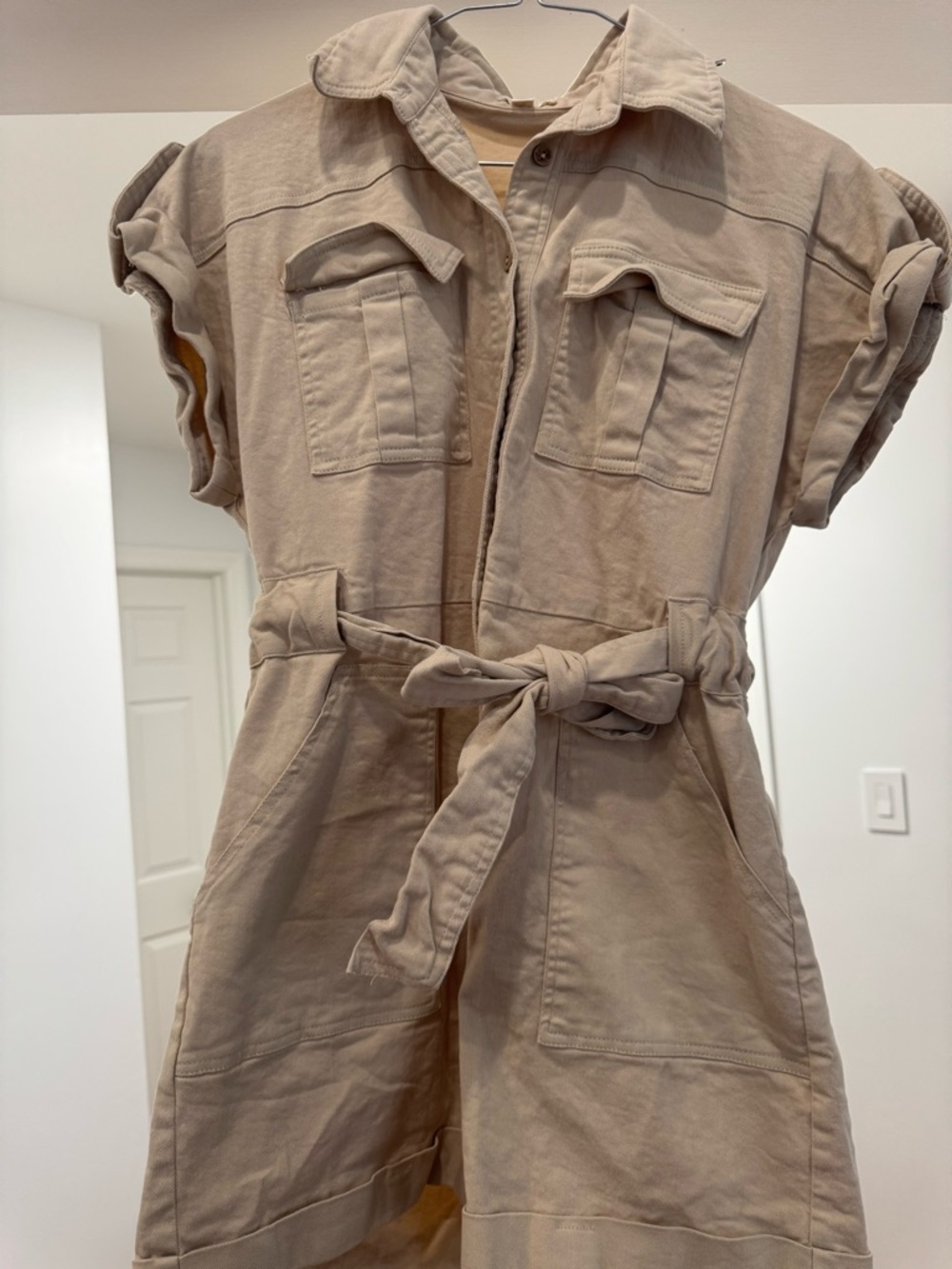 Lena Neutral Beige Casual Romper